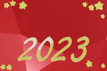 Fototapeta na wymiar 3D numbers 2023 for happy new year and celebration and festivals or greeting .