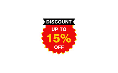 15 Percent discount offer, clearance, promotion banner layout with sticker style.