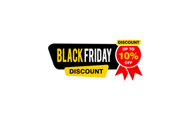10 Percent discount black friday offer, clearance, promotion banner layout with sticker style. 