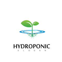hydroponic logo nature natural leaf