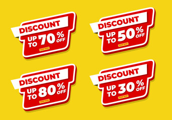 Discount Sale up to 70% 50% 30% 80% off template. Mega sale banner.