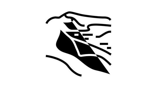 namib desert line icon animation