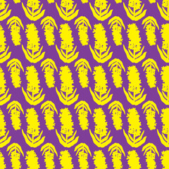 Vector monochrome flower seamless pattern digital textile print. Vector illustration