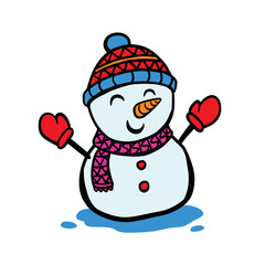 simple snowman vector illustration