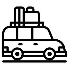 car bag happy travel icon