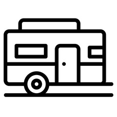 trailer trip travel stay icon