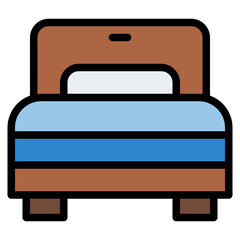 single bed room sleep icon