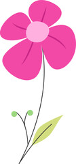 Decorative flat single flower illustration