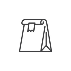 Take out food bag line icon