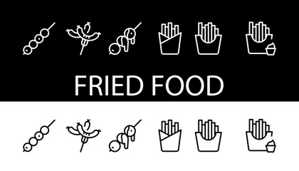 fried food icon illustration design fast food fries icon vector