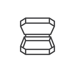 Open pizza box line icon