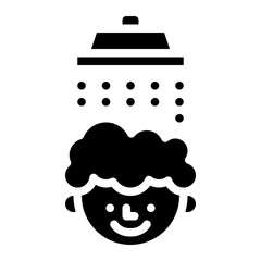 shower wash cleaning hair icon