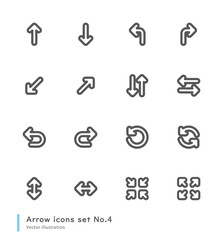 製品設計やアプリ開発やプログラミングに最適な、シンプルで使いやすい矢印アイコンセットNo.4