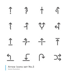 製品設計やアプリ開発やプログラミングに最適な、シンプルで使いやすい矢印アイコンセットNo.5