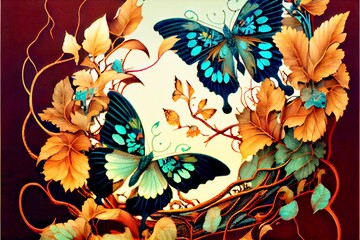 Fototapeta premium Midjourney abstract render of a butterfly