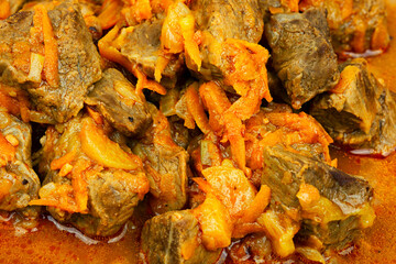 Stewed beef meat, hungarian goulash
