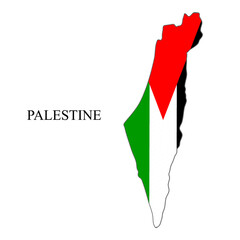 Palestine map vector illustration. Global economy. Famous country. Middle East. West Asia.