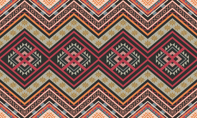Geometric ethnic flower pattern for background,fabric,wrapping,clothing,wallpaper,Batik,carpet,embroidery style.	