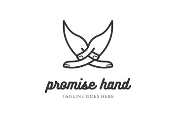 Couple Hand Promise Love shape Butterfly Logo design