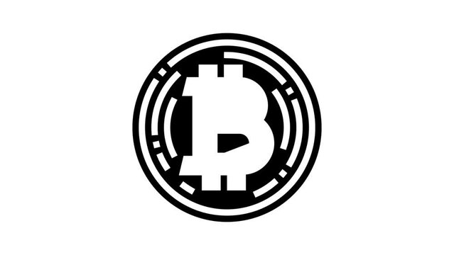 bitcoin cryptocurrency glyph icon animation