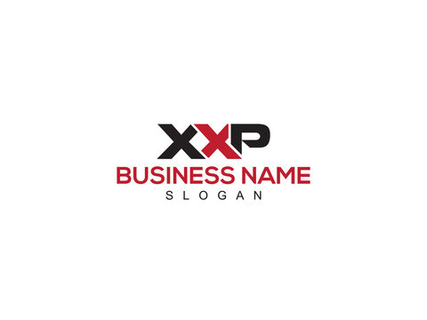 Beautiful XXP x x p Letter Logo Icon With Red and Black Color Business Symbol Design