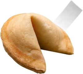 Fortune Cookie with Blank Piece of Paper