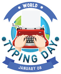 World typing day January icon