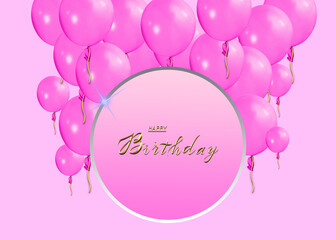 Beautiful happy birthday card. For adults and children. 3d illustration