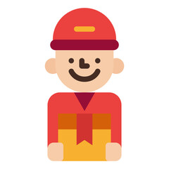delivery man sending ecommerce icon