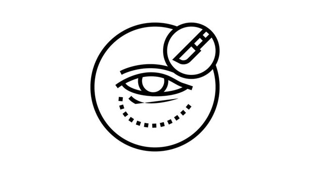 blepharoplasty surgery line icon animation