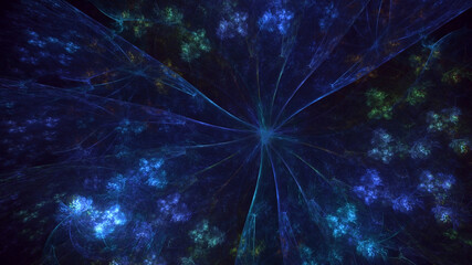 3D rendering abstract multicolor technology fractal light background