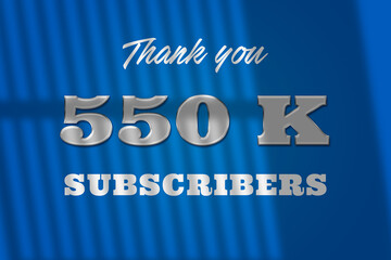 550 K  subscribers celebration greeting banner with glass Design