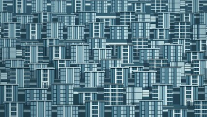 Blue pattern buildings cityscape looped background