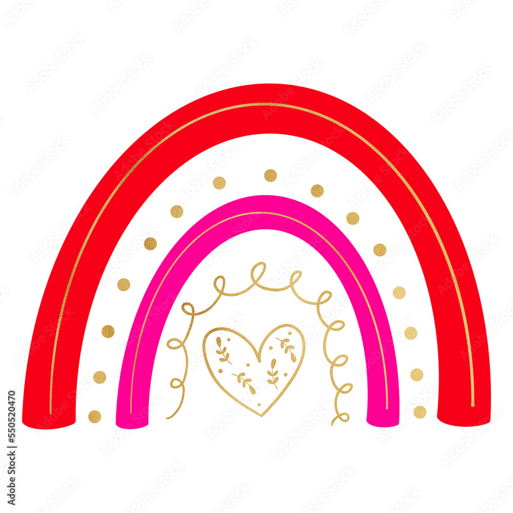 Wall mural Red Heart Rainbow