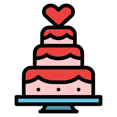 cake wedding dessert bakery icon