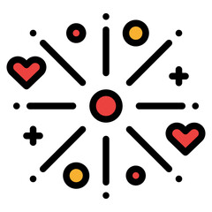 firework party celebration love icon