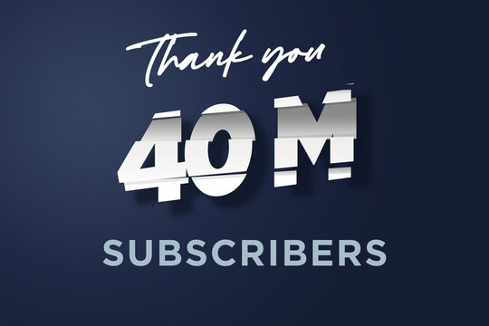 40 Million  subscribers celebration greeting banner with cutting Design