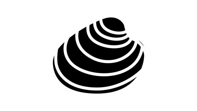 hard-shell atlantic clam line icon animation