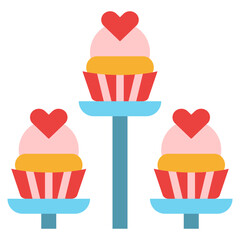 tower cupcake sweets party icon