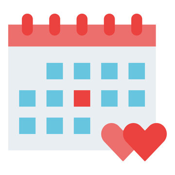 wedding day calendar date time heart icon