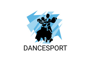 dancesport sport vector line icon. a couple of dancers are dancing in the ballroom sport pictogram, vector illustration.