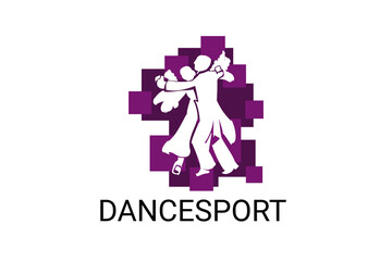 dancesport sport vector line icon. a couple of dancers are dancing in the ballroom sport pictogram, vector illustration.