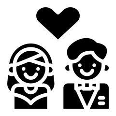 couple bride groom love wedding icon