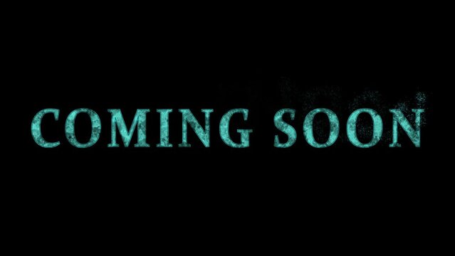 Scifi Movie Trailer Coming Soon Text Reveal 4k scifi movie style background with coming soon lighting text reveal like for cinema trailer. Text with ice particle and ice effect