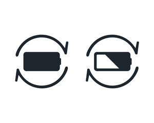 Battery rotation recover icon. Illustration vector