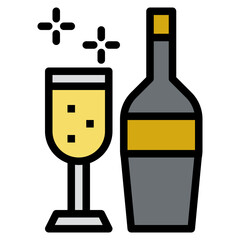 champagne drink party beverage icon