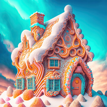 Ornate Christmas Gingerbread House