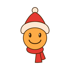 Santa Claus Emoticon icon isolated on white background.