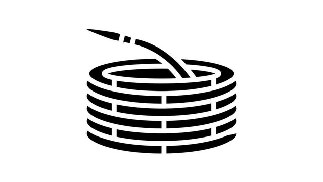 garden hose line icon animation