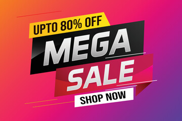 mega sale word concept vector illustration with lines and 3d style, landing page, template, ui, web, mobile app, poster, banner, flyer, background, gift card, coupon, label, wallpaper	